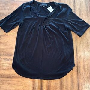 NWT Karen Kane Cutout Jersey Top in Black, XS, Layering Office Comfy Feminine